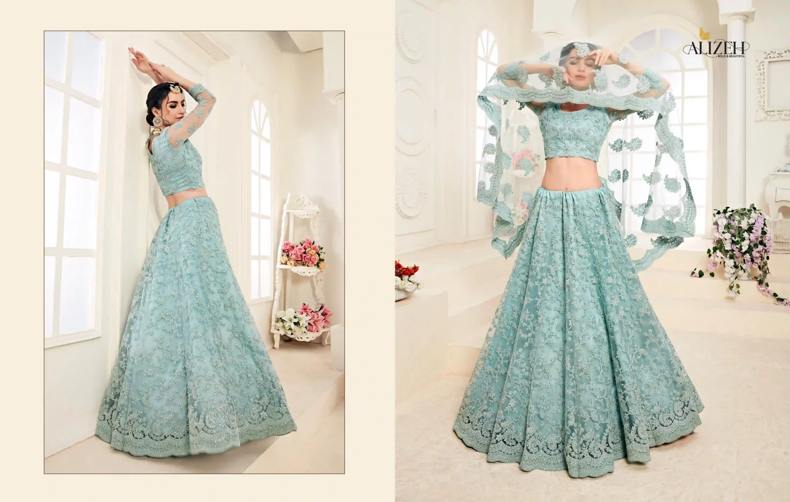 Alizeh  Bridal Heritage 1001 Hit Design Colours Butterfly Net Wholesale Lehenga Catalog